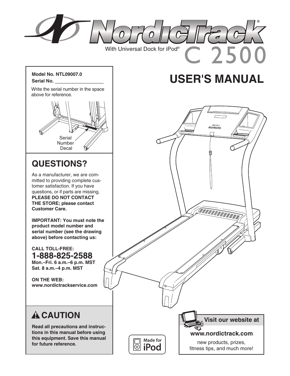 NordicTrack C 2500 NTL09007.0 User Manual | 36 pages