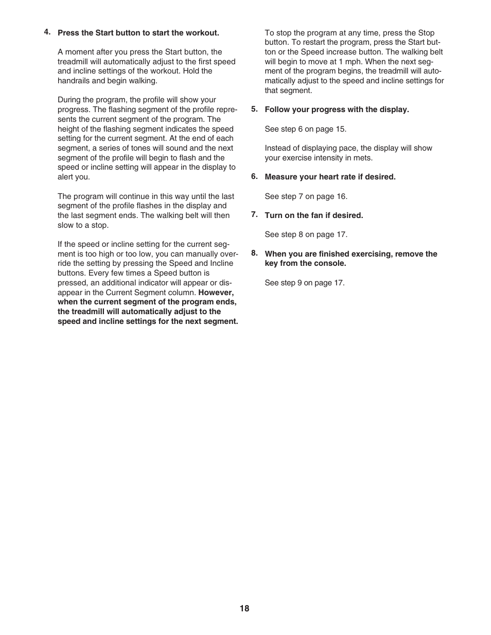 NordicTrack C 2500 NTL09007.0 User Manual | Page 18 / 36
