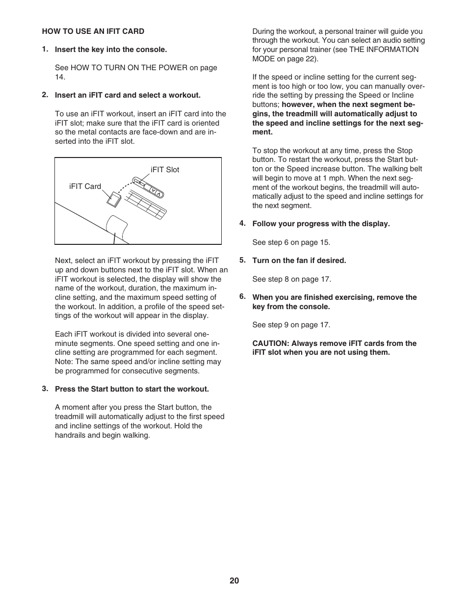NordicTrack C 2500 NTL09007.0 User Manual | Page 20 / 36