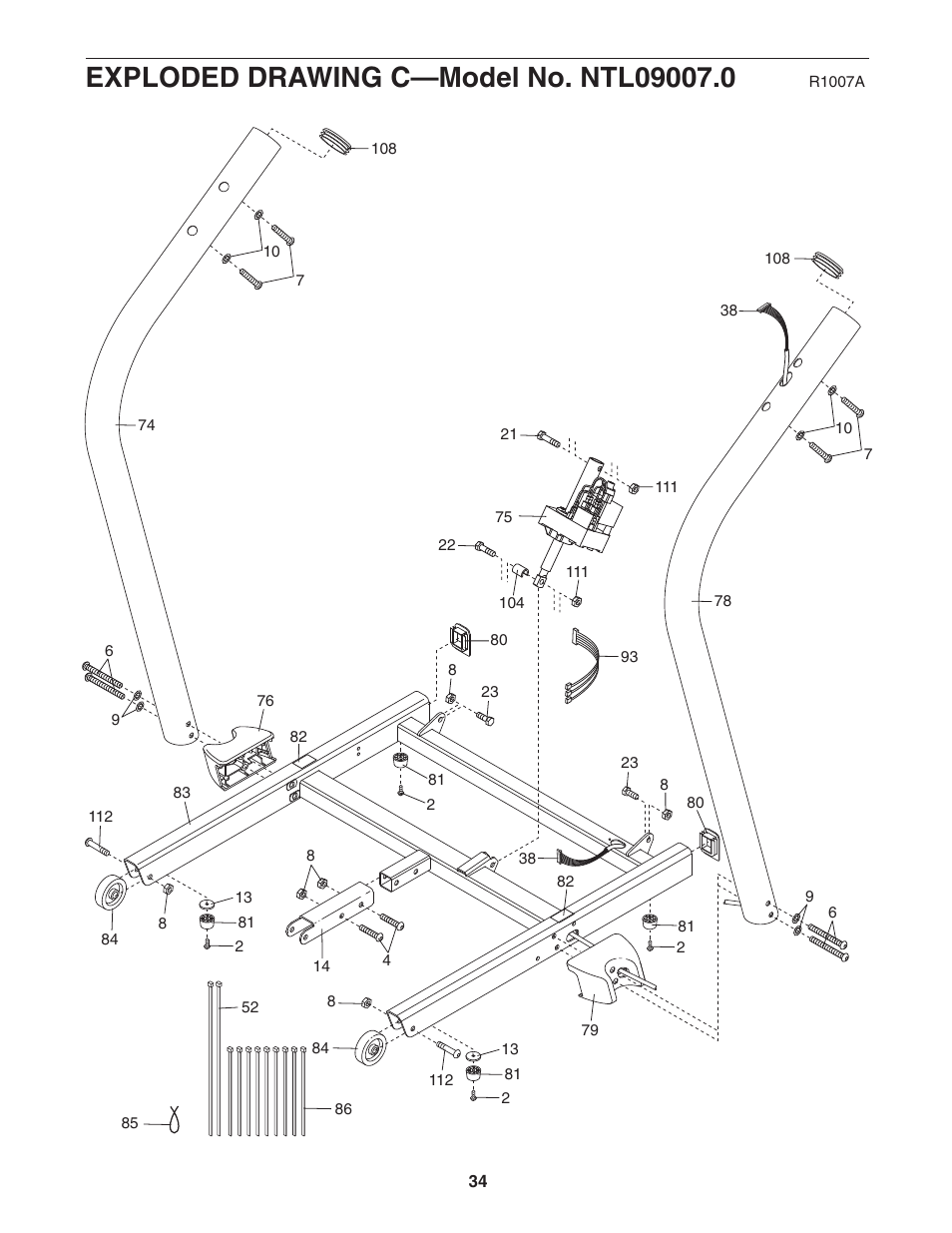NordicTrack C 2500 NTL09007.0 User Manual | Page 34 / 36