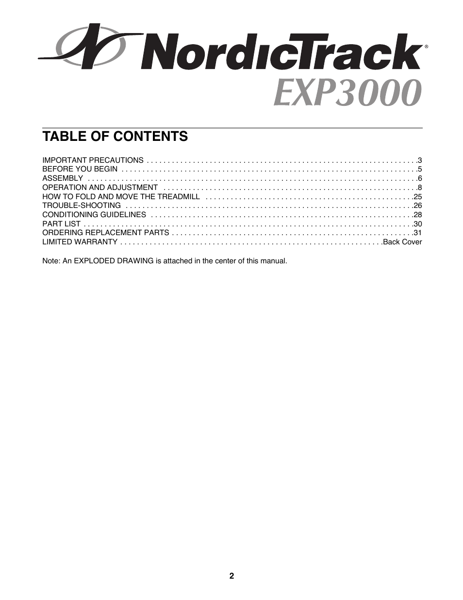 NordicTrack NTTL15991 User Manual | Page 2 / 34