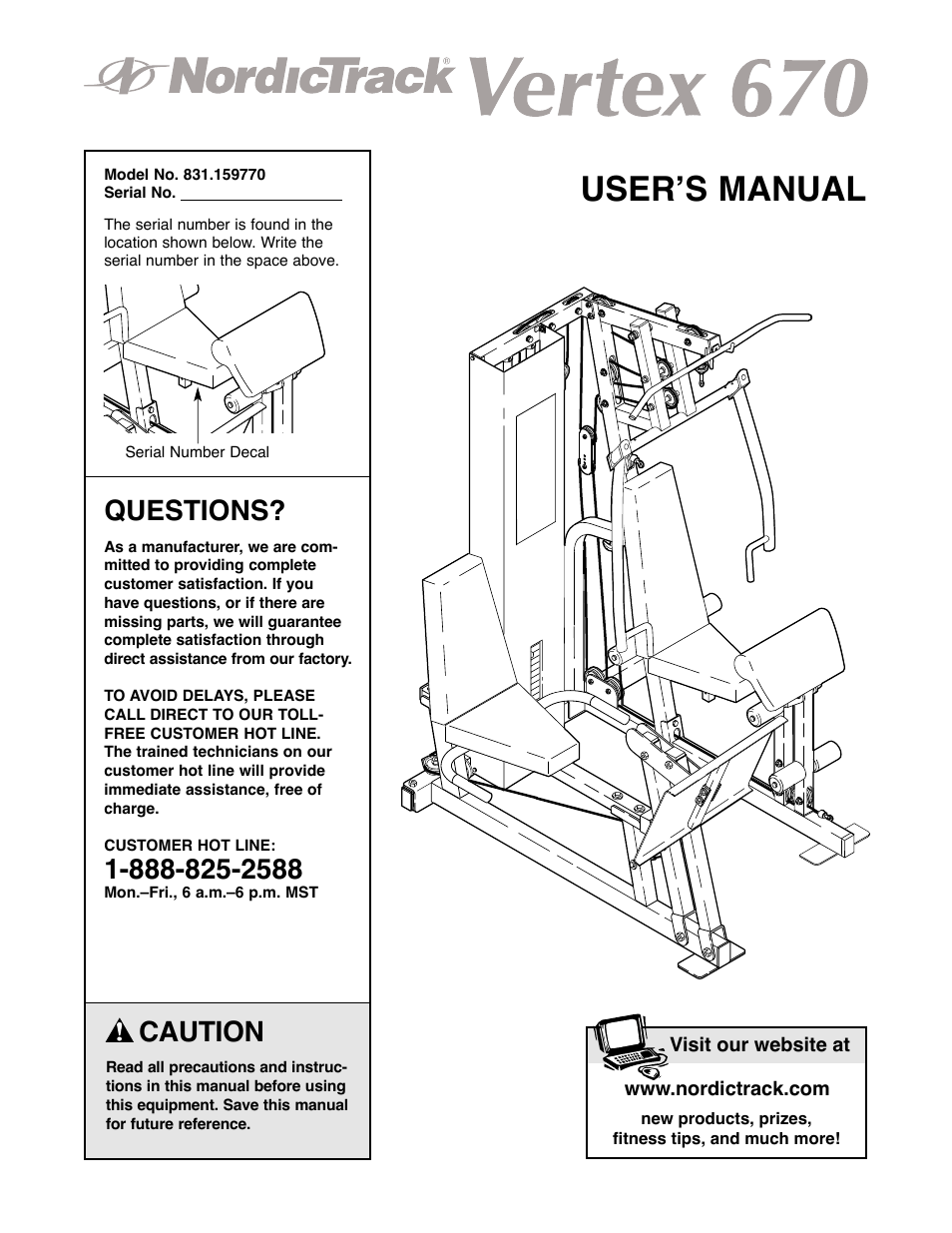 NordicTrack 831.159770 User Manual | 35 pages