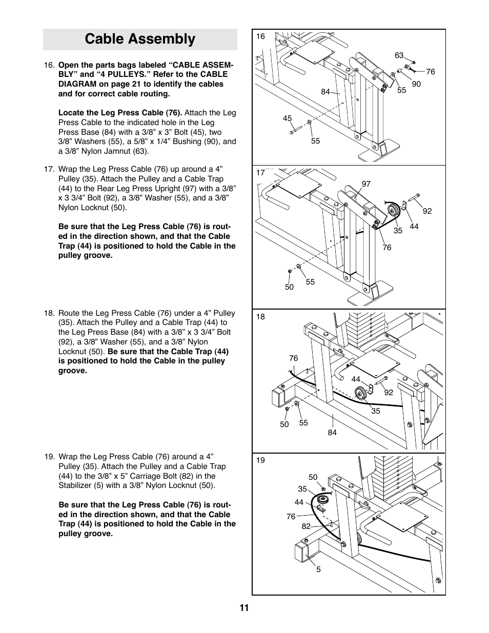 Cable assembly | NordicTrack 831.159770 User Manual | Page 11 / 35