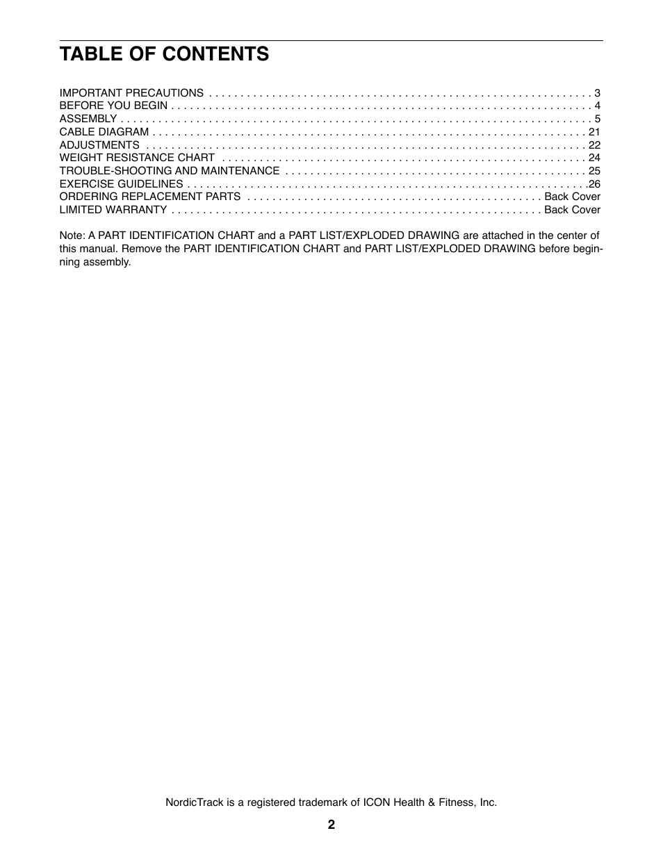 NordicTrack 831.159770 User Manual | Page 2 / 35