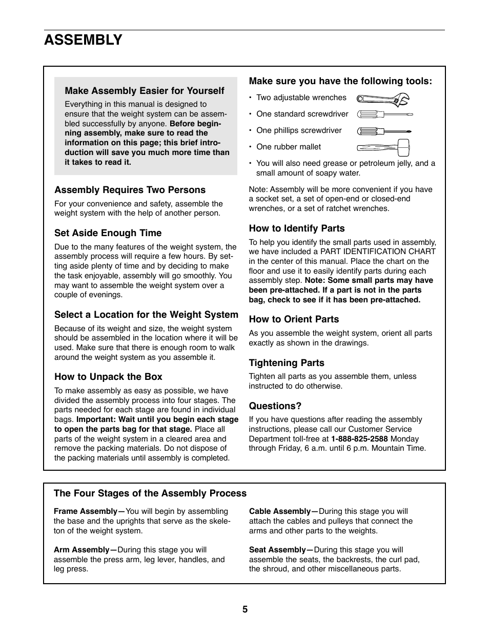 Assembly | NordicTrack 831.159770 User Manual | Page 5 / 35