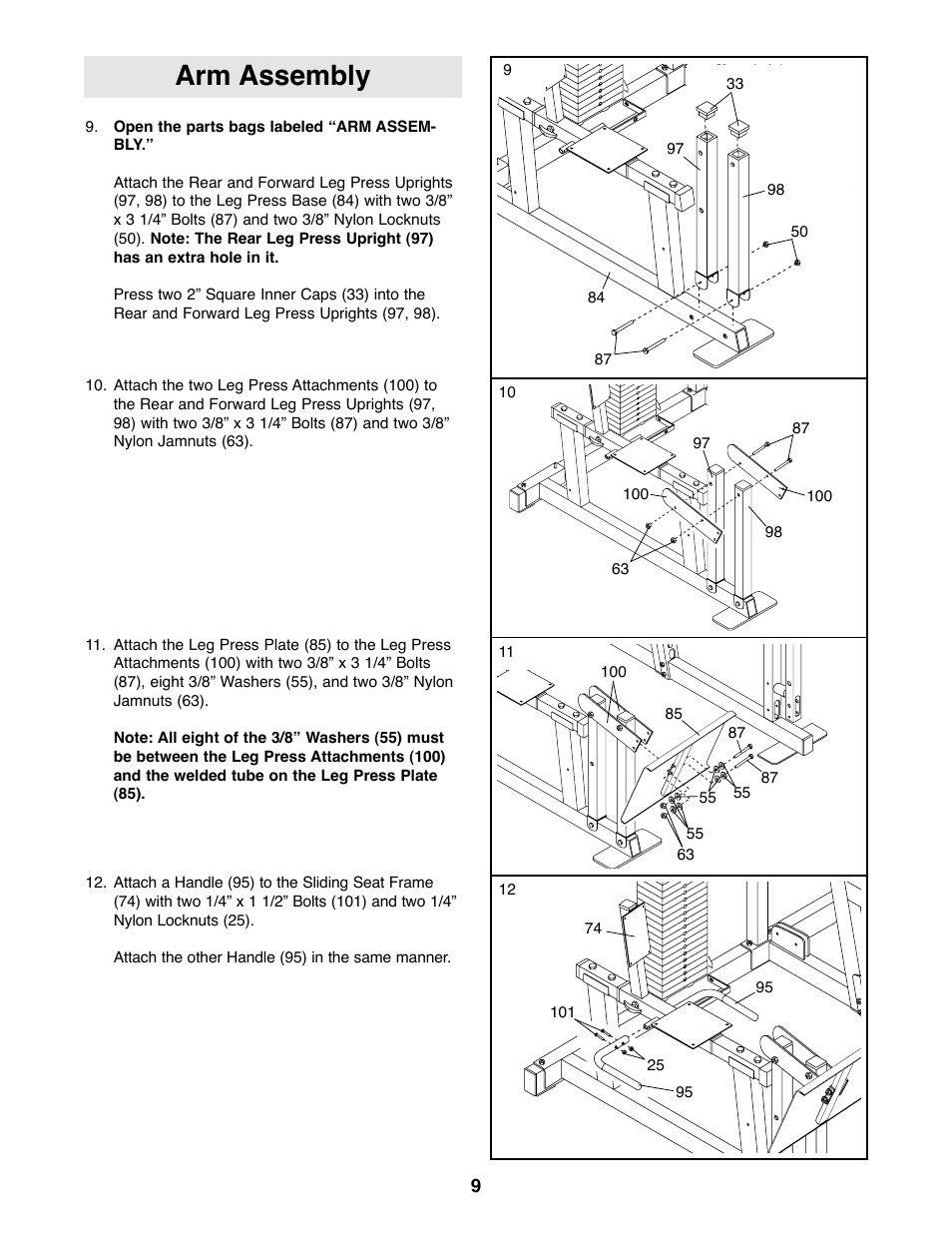 Arm assembly | NordicTrack 831.159770 User Manual | Page 9 / 35
