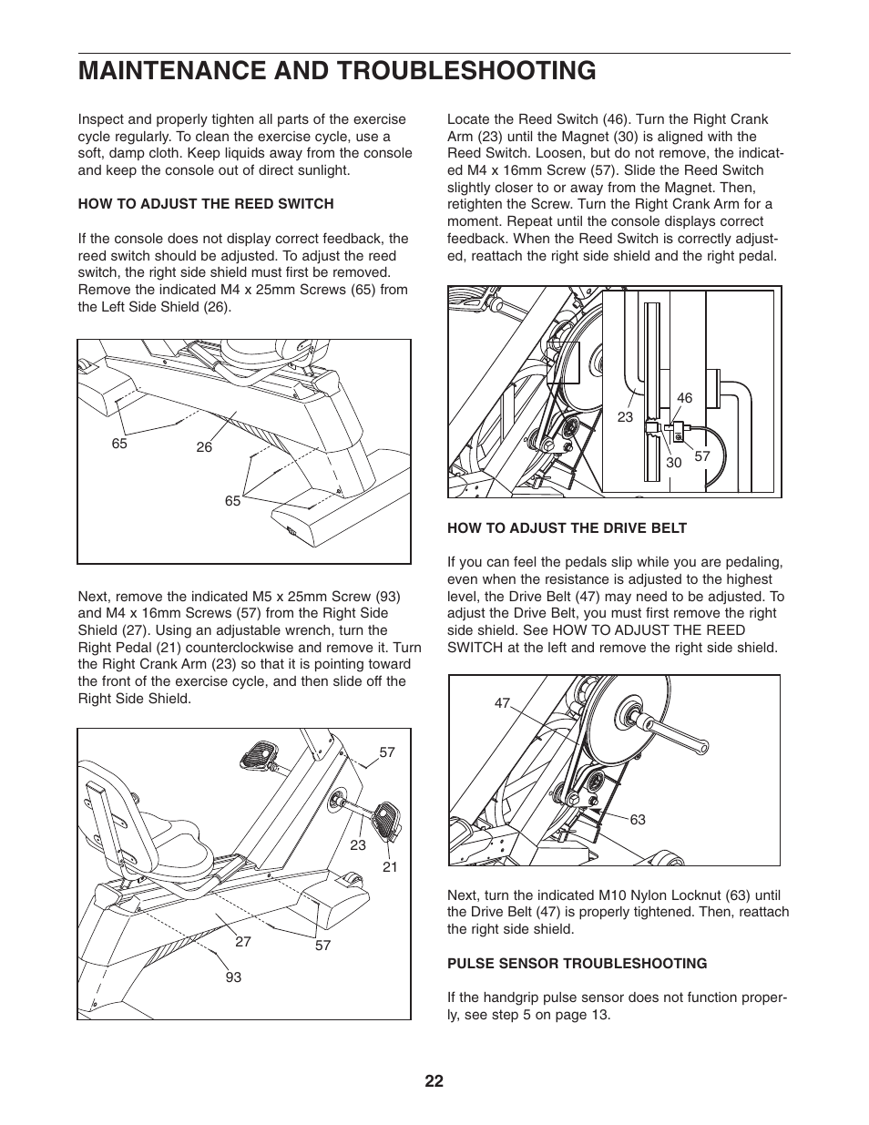 Maintenance and troubleshooting | NordicTrack NTC07940 User Manual | Page 22 / 28