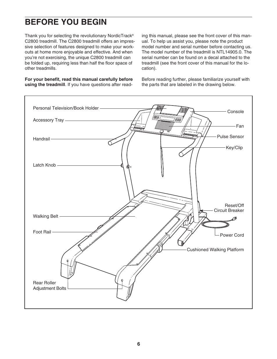 Before you begin | NordicTrack ViewPoint NTL14905.0 User Manual | Page 6 / 42
