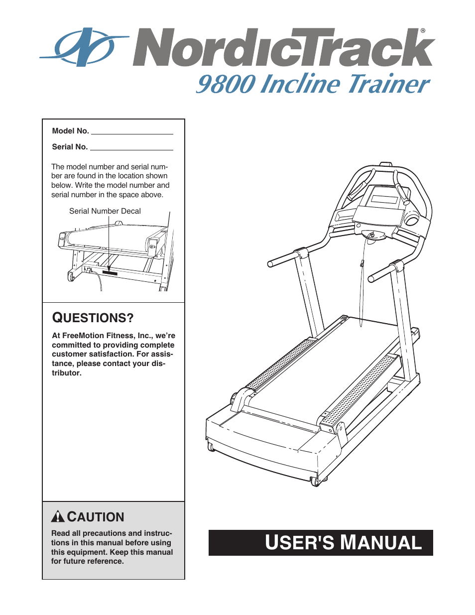 NordicTrack Incline Trainer 9800 User Manual | 43 pages