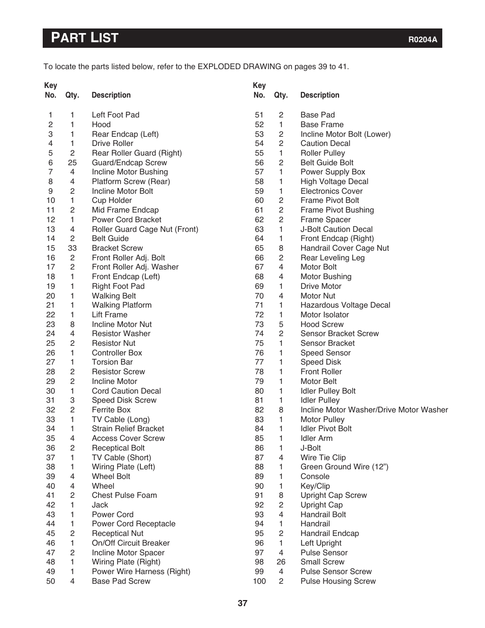 NordicTrack Incline Trainer 9800 User Manual | Page 38 / 43