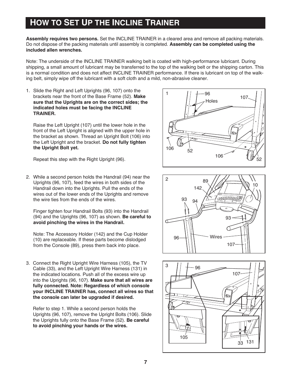 Ow to, P the, Ncline | Rainer | NordicTrack Incline Trainer 9800 User Manual | Page 8 / 43