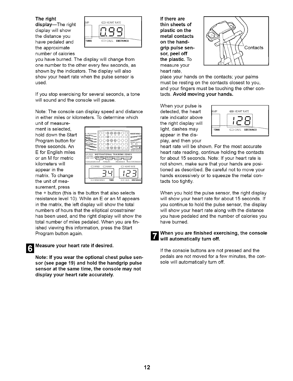 I measure your heart rate if desired | NordicTrack CXT 980 831.298651 User Manual | Page 12 / 24