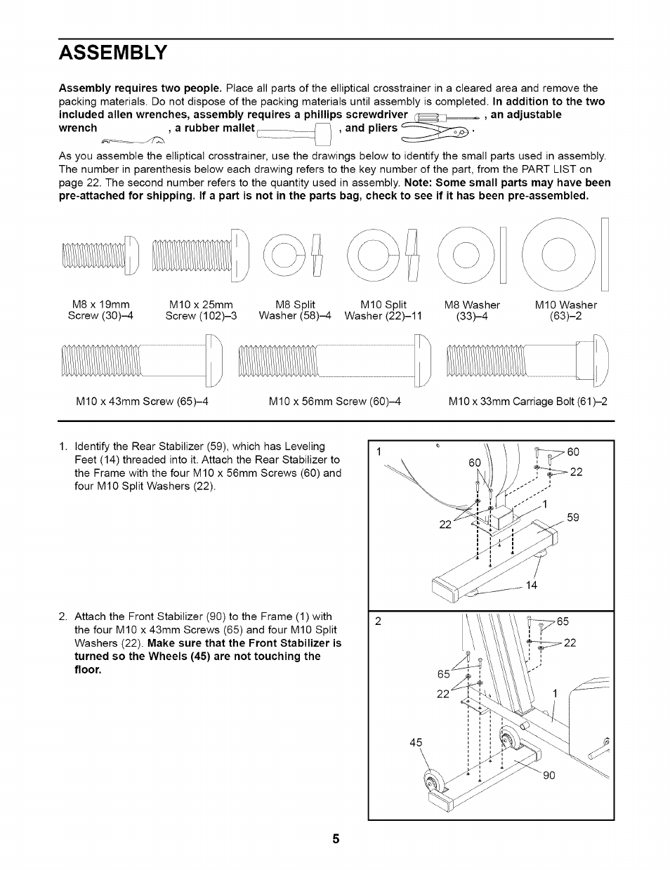Assembly | NordicTrack CXT 980 831.298651 User Manual | Page 5 / 24