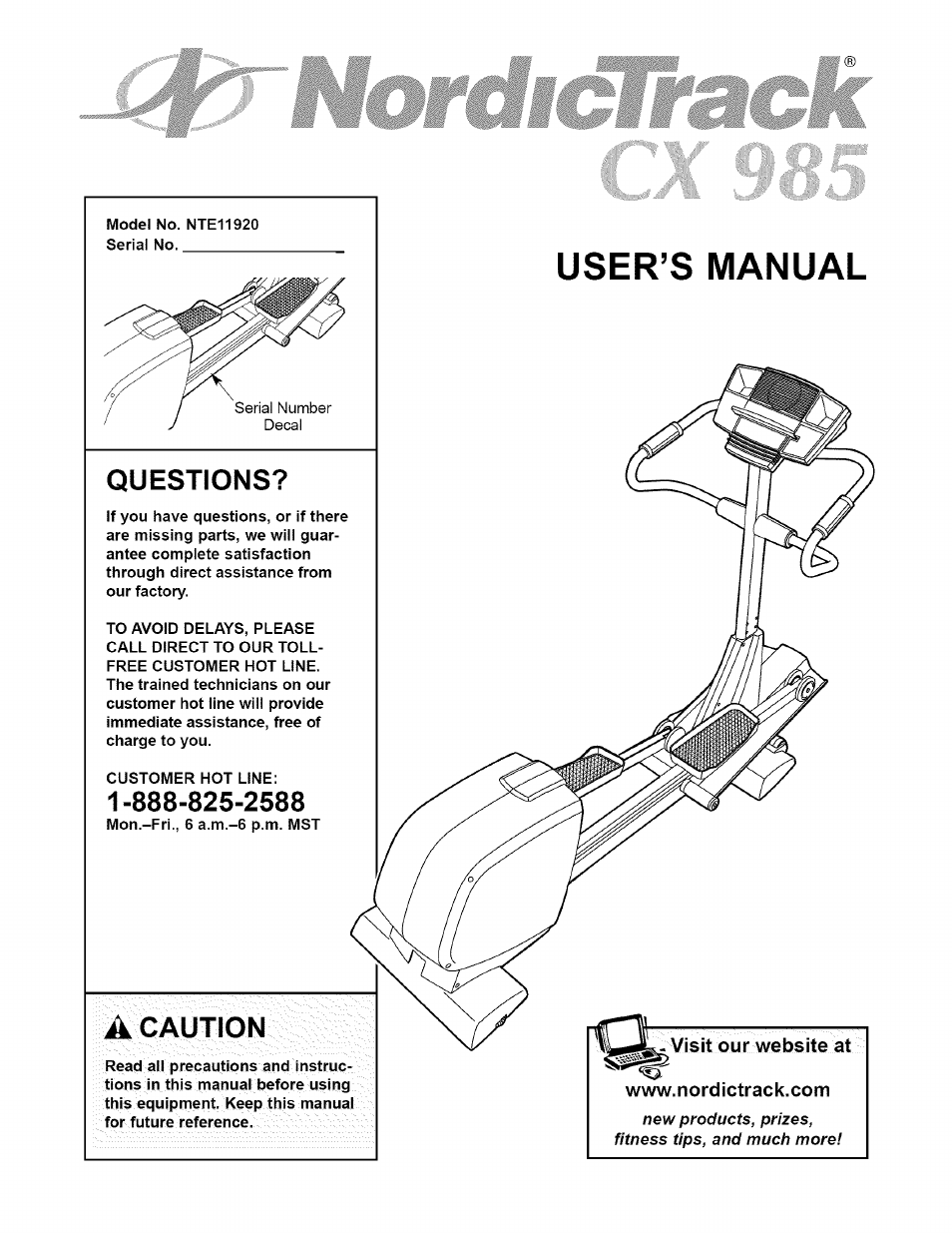 NordicTrack NTE11920 User Manual | 28 pages