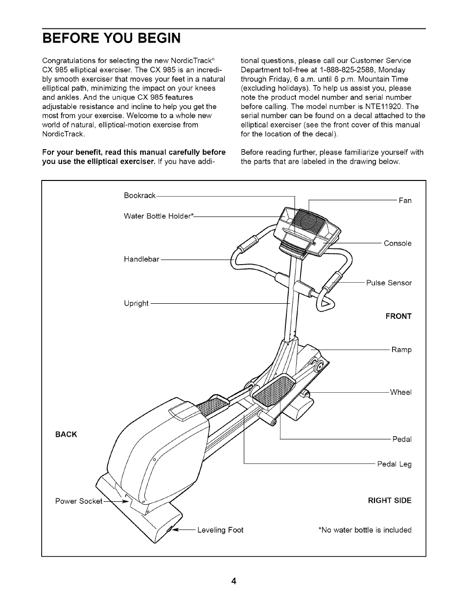 Before you begin | NordicTrack NTE11920 User Manual | Page 4 / 28