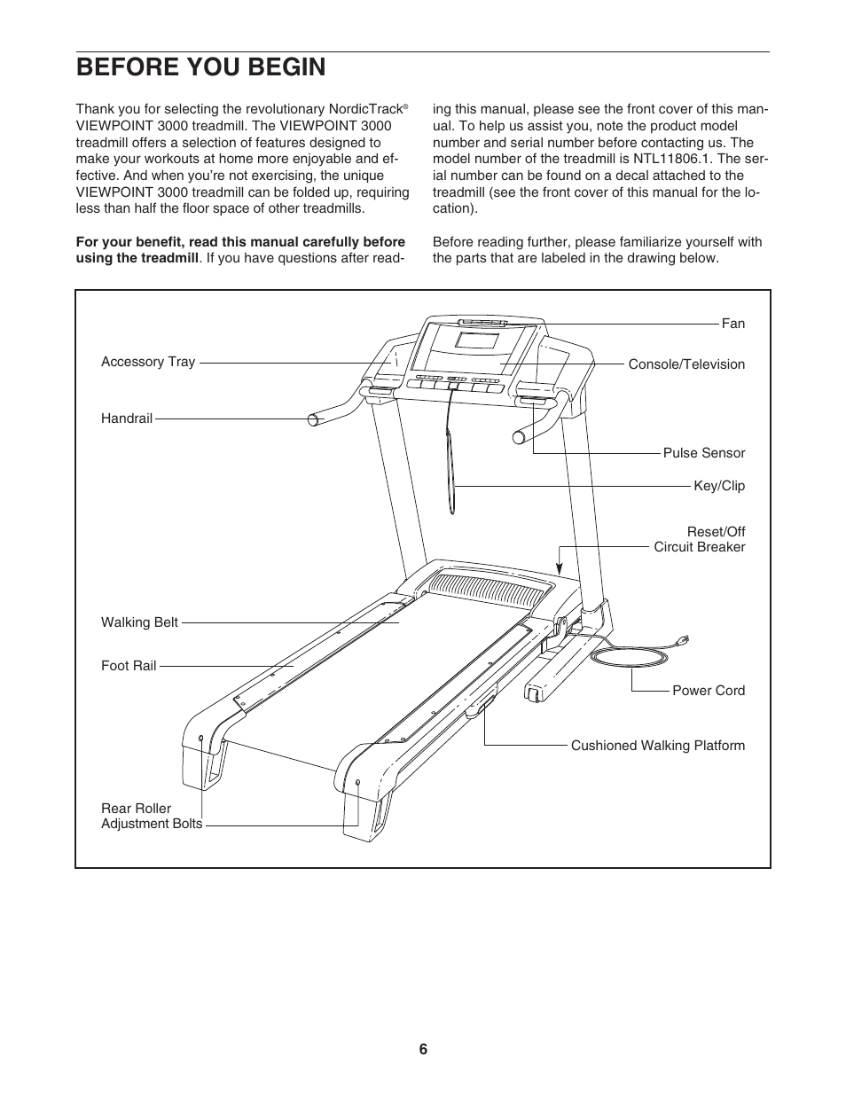 Before you begin | NordicTrack ViewPoint NTL11806.1 User Manual | Page 6 / 40