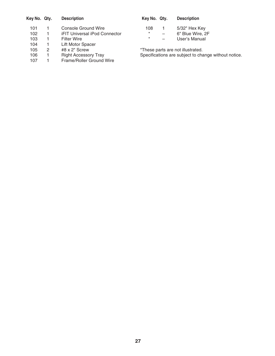 NordicTrack TREADMILL NTL07707.1 User Manual | Page 27 / 32