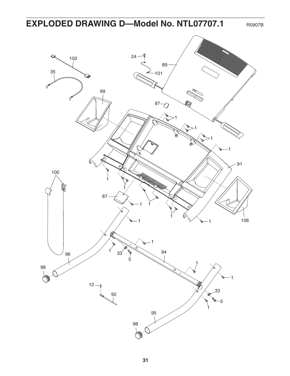 NordicTrack TREADMILL NTL07707.1 User Manual | Page 31 / 32
