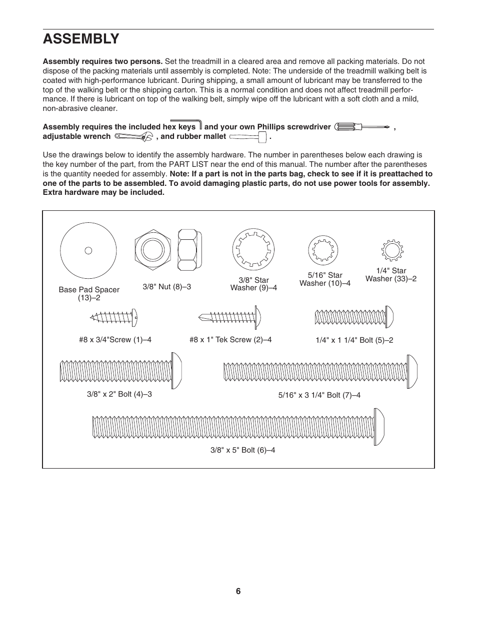 Assembly | NordicTrack TREADMILL NTL07707.1 User Manual | Page 6 / 32