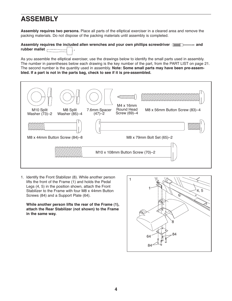 Assembly | NordicTrack CX 938 NEL5095.0 User Manual | Page 4 / 24