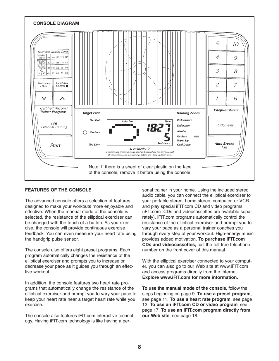 NordicTrack CX 938 NEL5095.0 User Manual | Page 8 / 24