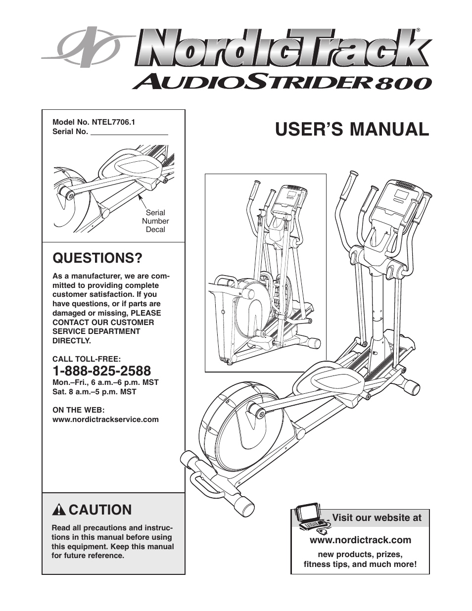 NordicTrack Audiostrider NTEL7706.1 User Manual | 24 pages
