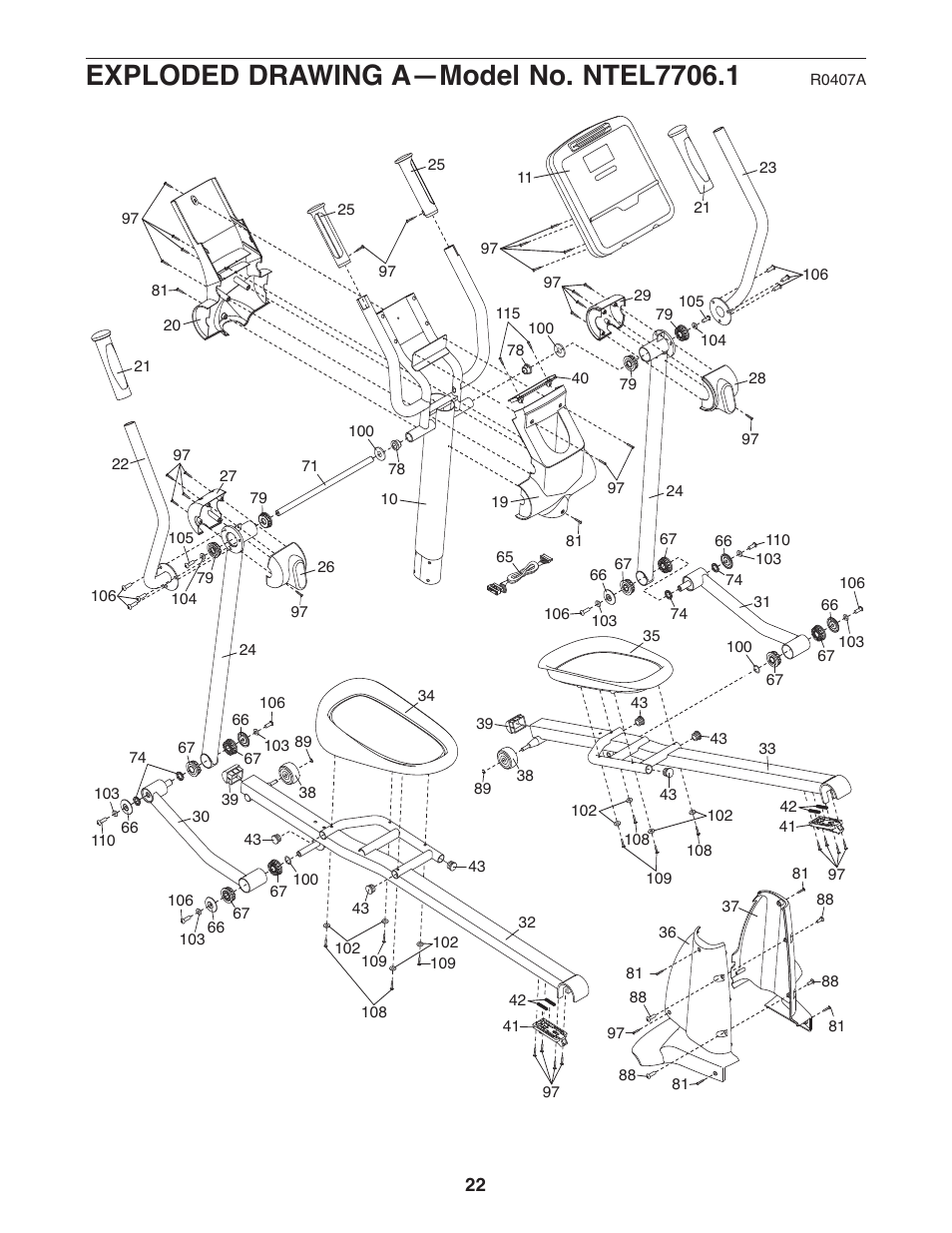 NordicTrack Audiostrider NTEL7706.1 User Manual | Page 22 / 24