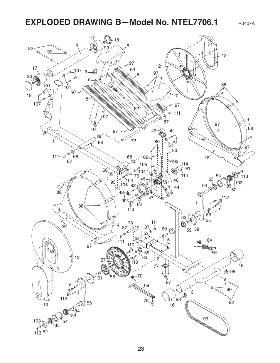 NordicTrack Audiostrider NTEL7706.1 User Manual | Page 23 / 24