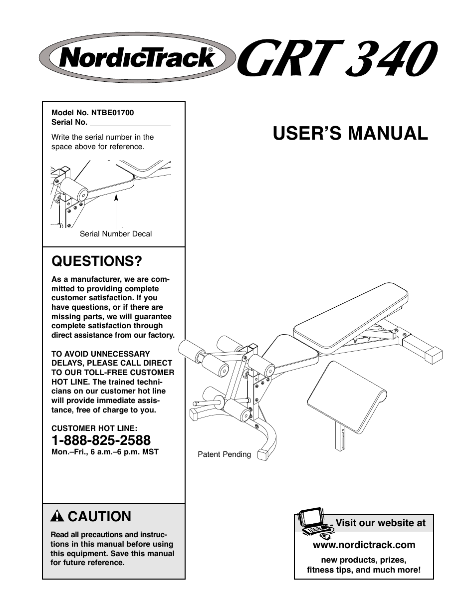 NordicTrack NTBE01700 User Manual | 16 pages