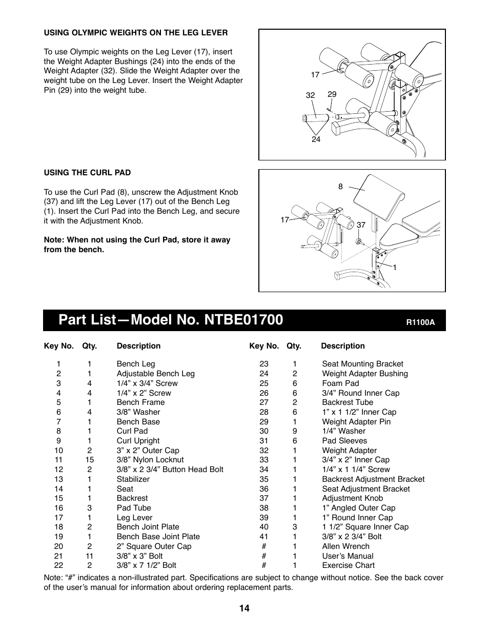 NordicTrack NTBE01700 User Manual | Page 14 / 16