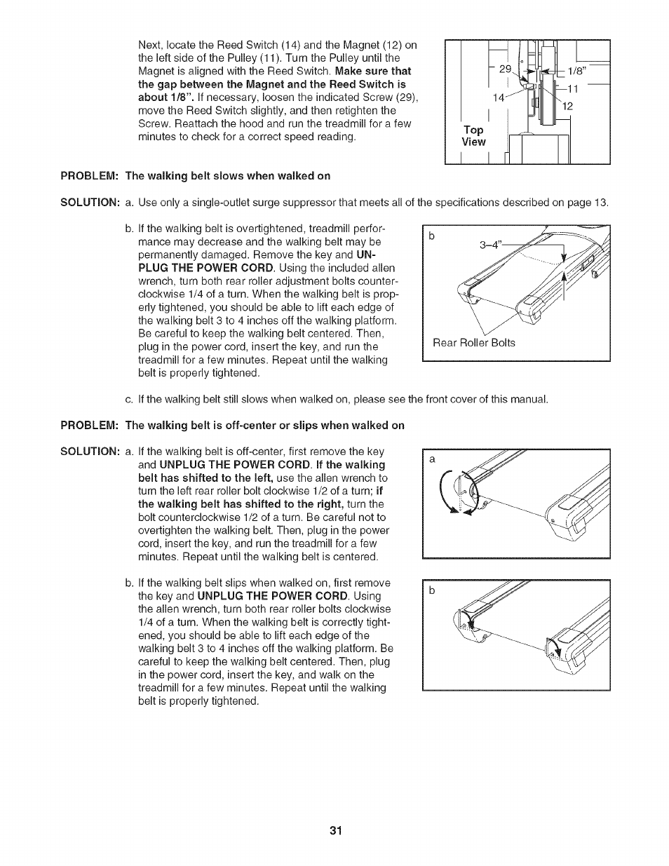 Problem: the walking belt slows when walked on | NordicTrack NTL21905.0 User Manual | Page 31 / 38