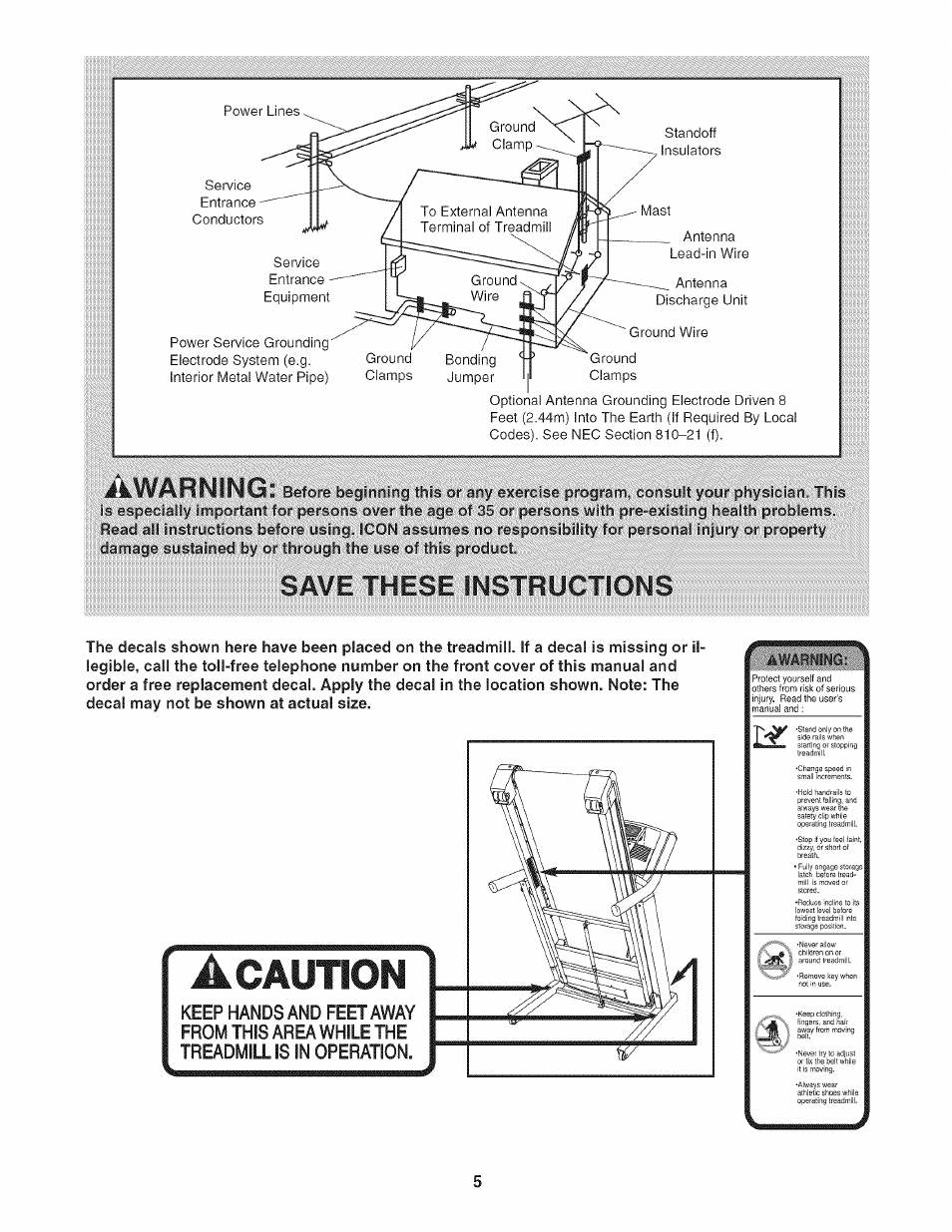 Save these instrugflons, Caution, Awarninc3 | NordicTrack NTL21905.0 User Manual | Page 5 / 38