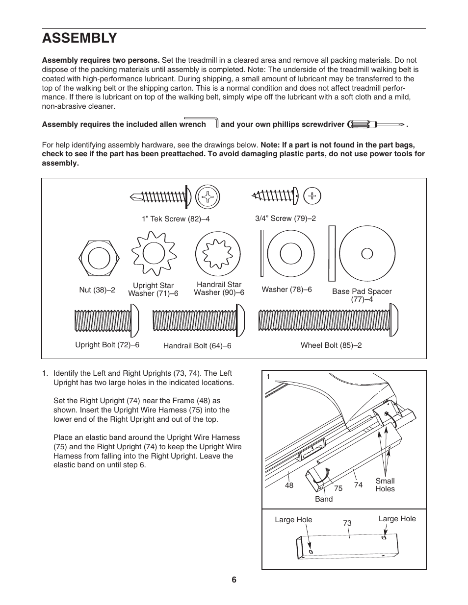 Assembly | NordicTrack ELITE 2900 0603.0 User Manual | Page 6 / 34