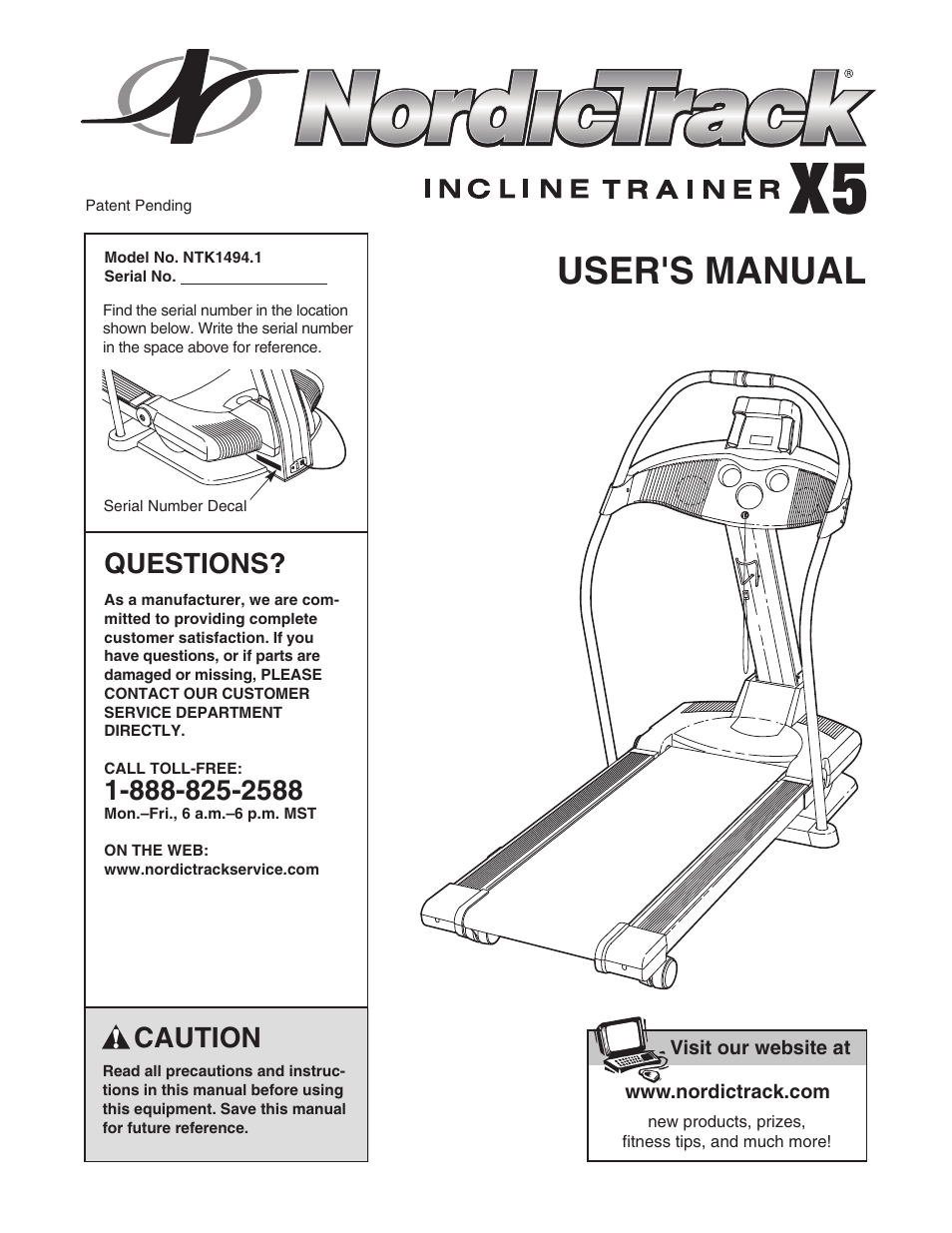 NordicTrack Incline Trainer NTK1494.1 User Manual | 38 pages