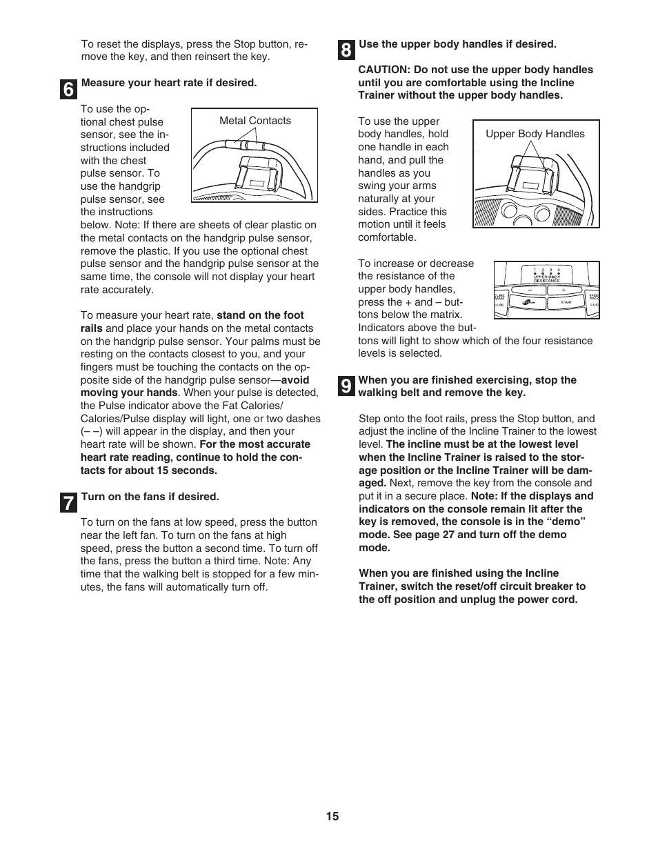 NordicTrack Incline Trainer NTK1494.1 User Manual | Page 15 / 38