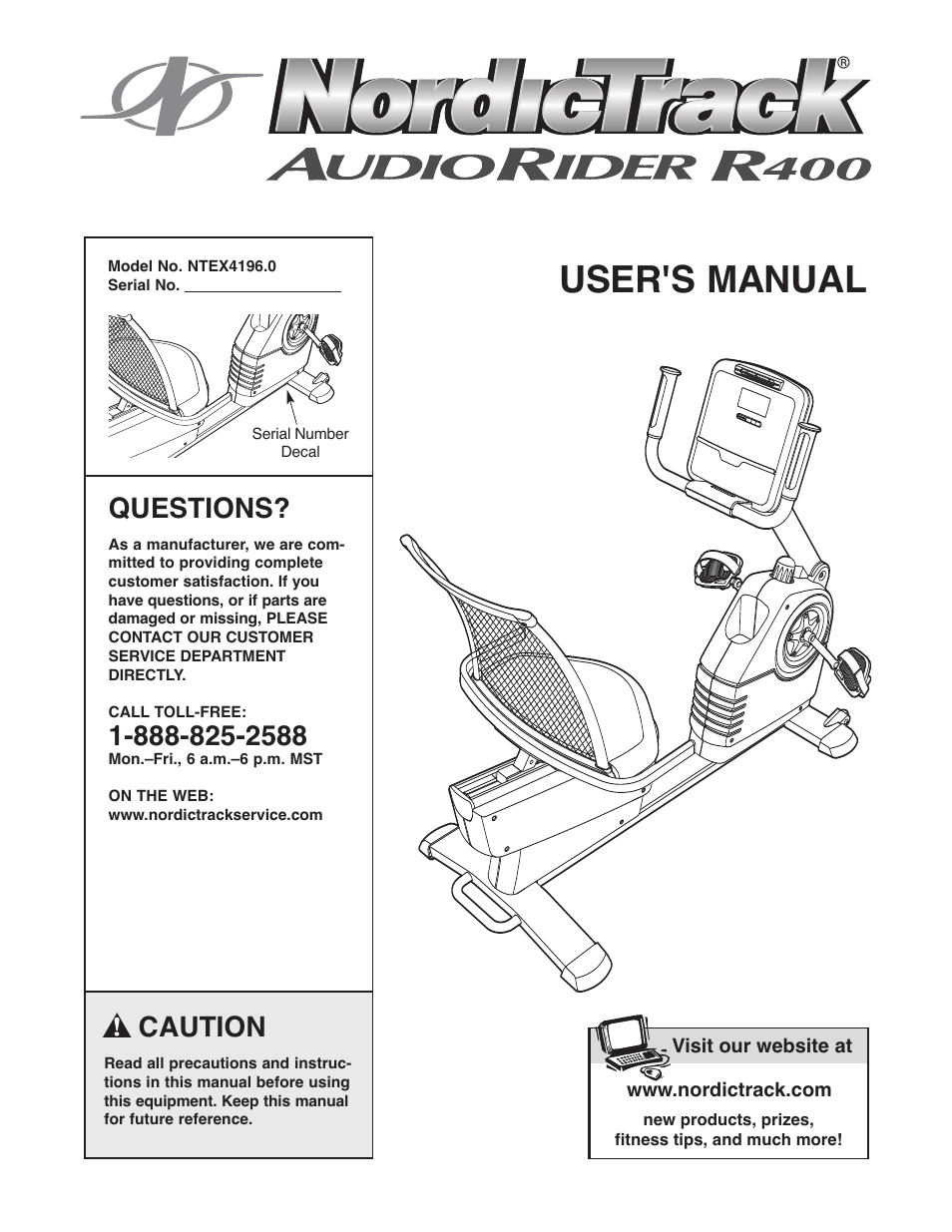 NordicTrack AudioRider NTEX4196.0 User Manual | 20 pages