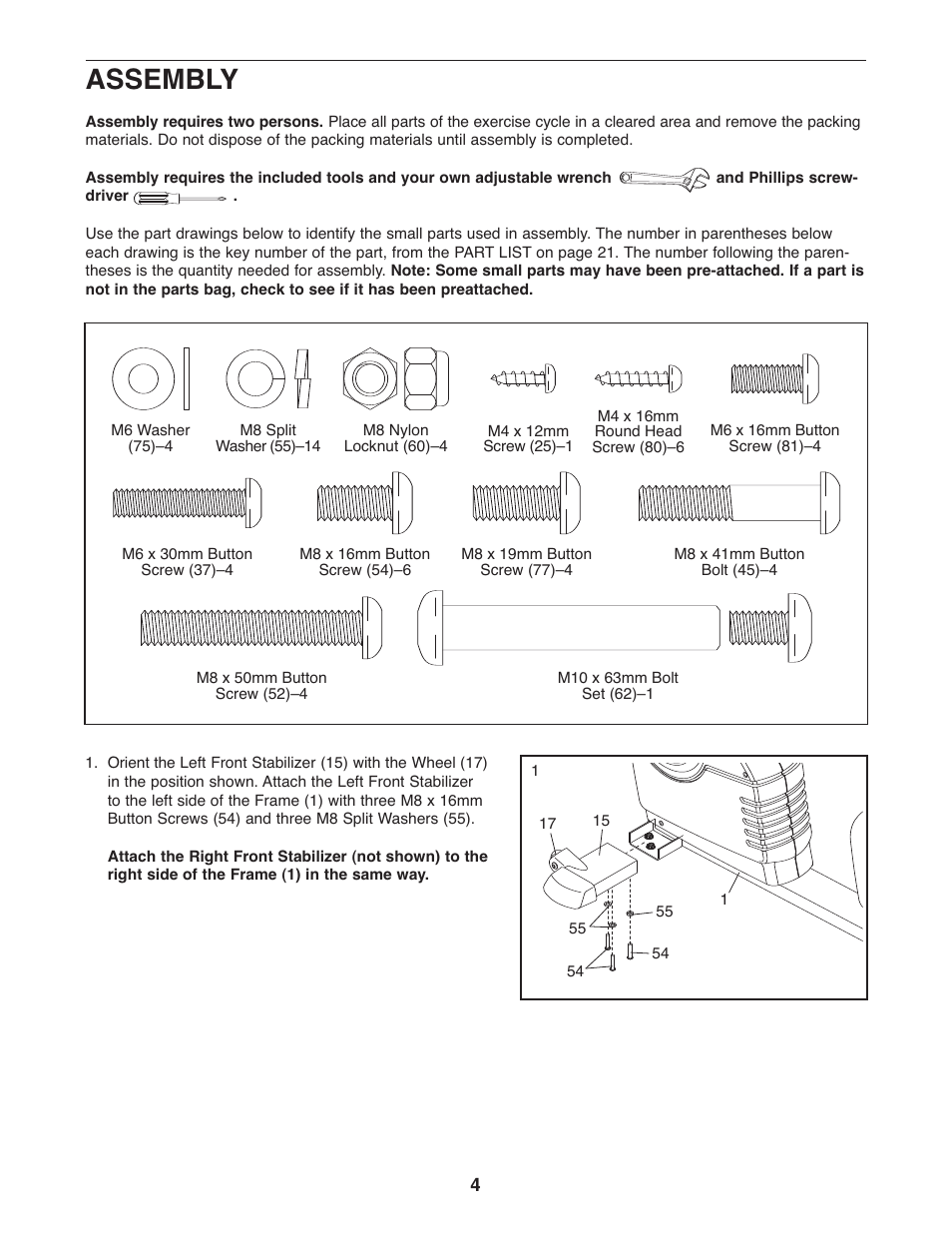 Assembly | NordicTrack AudioRider NTEX4196.0 User Manual | Page 4 / 20