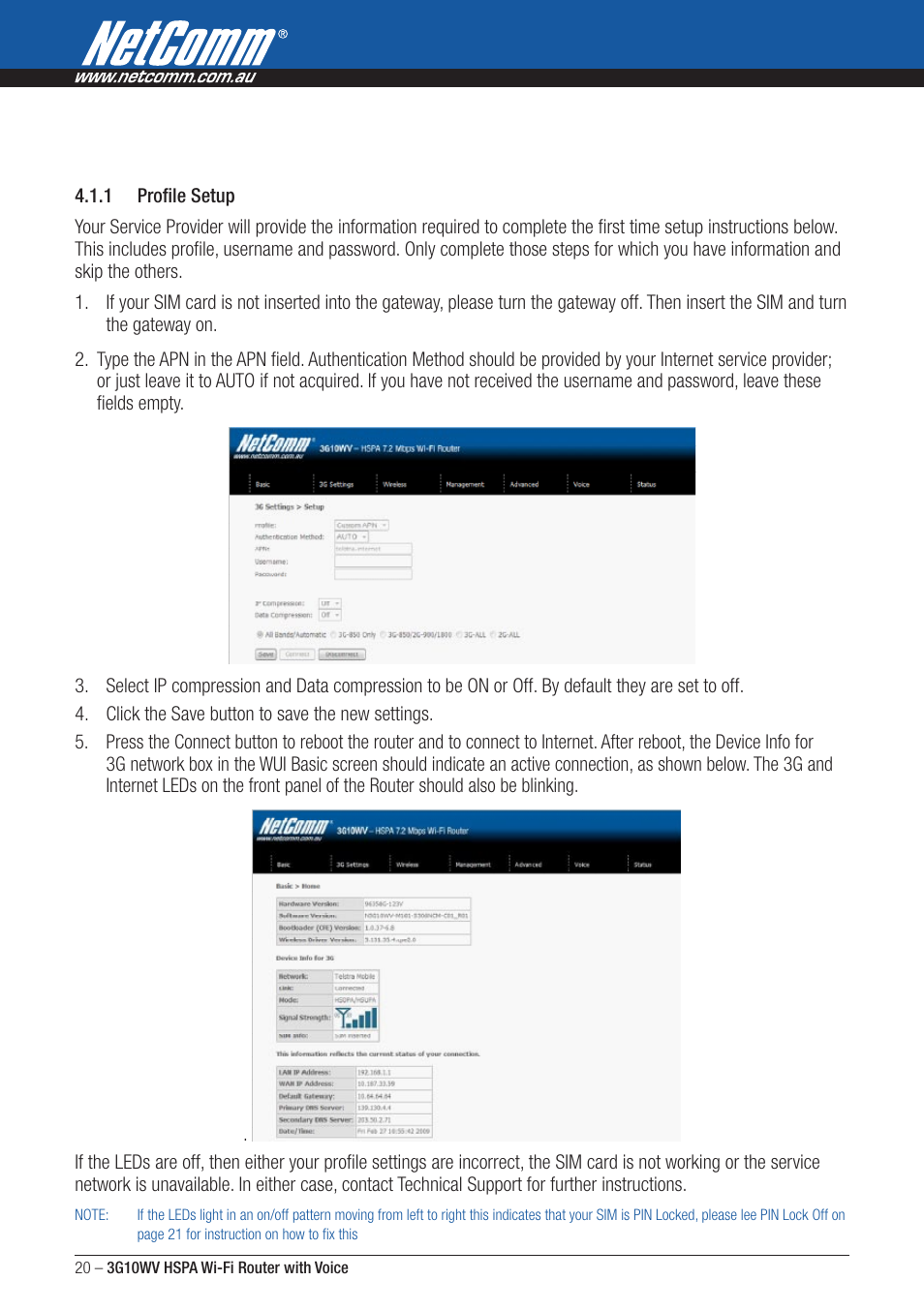 NordicTrack ROUTER WITH VOICE 3G10WV User Manual | Page 20 / 96