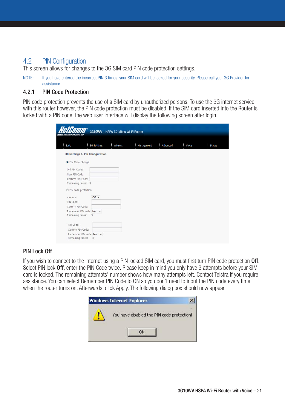 2 pin configuration | NordicTrack ROUTER WITH VOICE 3G10WV User Manual | Page 21 / 96