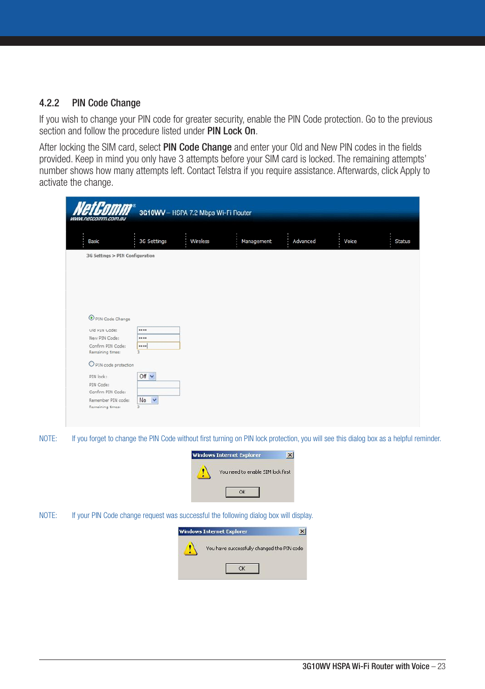 NordicTrack ROUTER WITH VOICE 3G10WV User Manual | Page 23 / 96