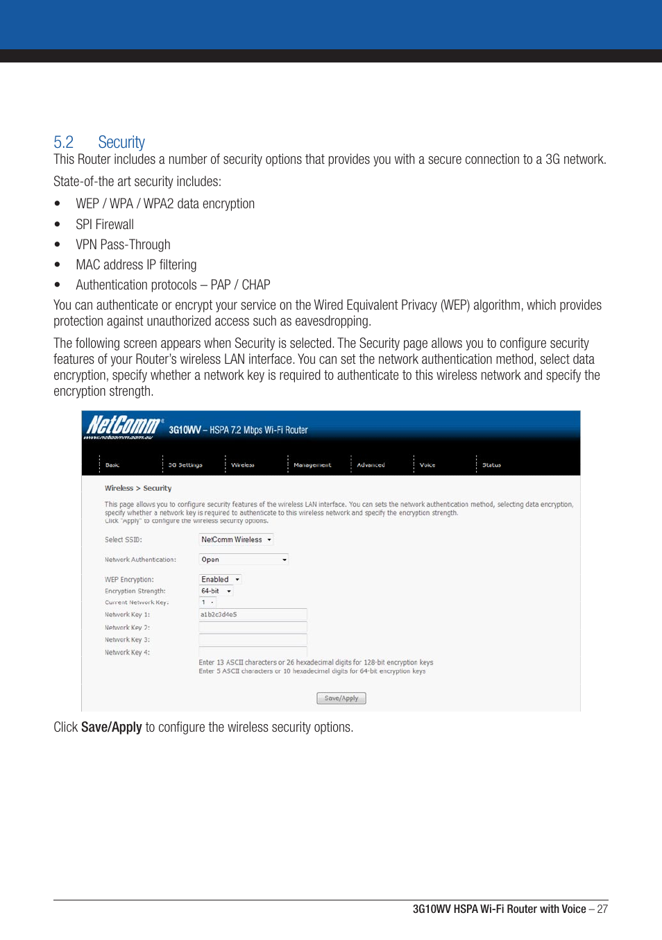 2 security | NordicTrack ROUTER WITH VOICE 3G10WV User Manual | Page 27 / 96