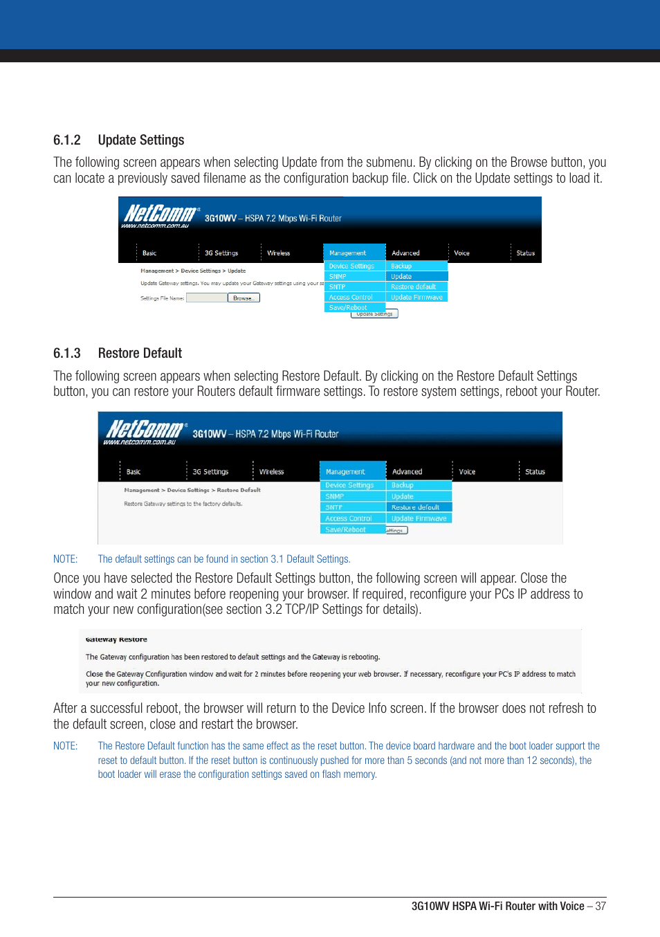 NordicTrack ROUTER WITH VOICE 3G10WV User Manual | Page 37 / 96