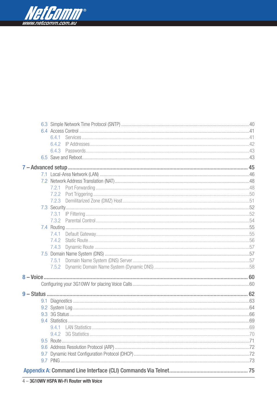 NordicTrack ROUTER WITH VOICE 3G10WV User Manual | Page 4 / 96