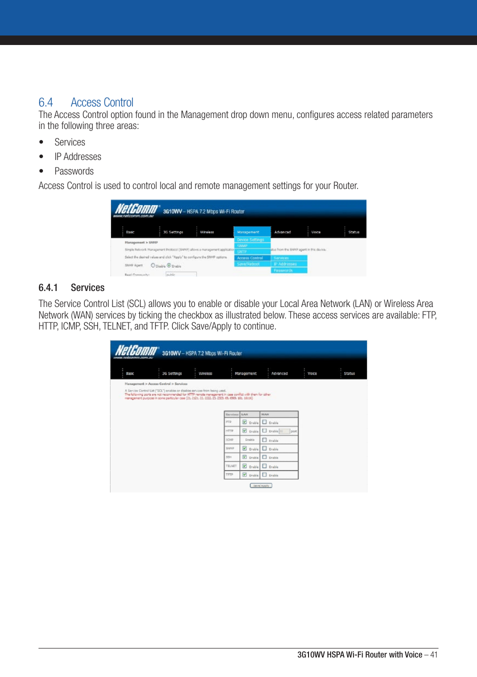 NordicTrack ROUTER WITH VOICE 3G10WV User Manual | Page 41 / 96