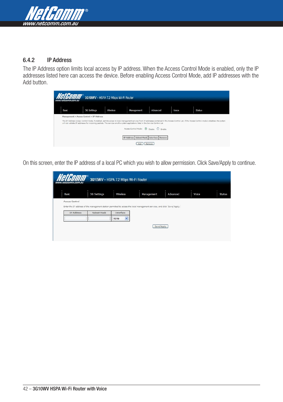 NordicTrack ROUTER WITH VOICE 3G10WV User Manual | Page 42 / 96