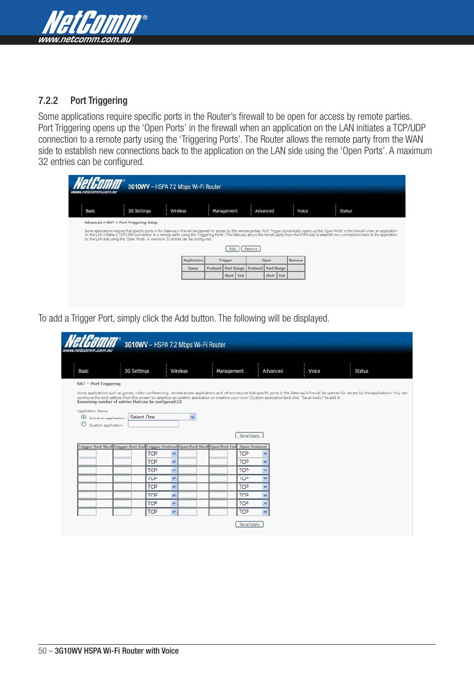 NordicTrack ROUTER WITH VOICE 3G10WV User Manual | Page 50 / 96