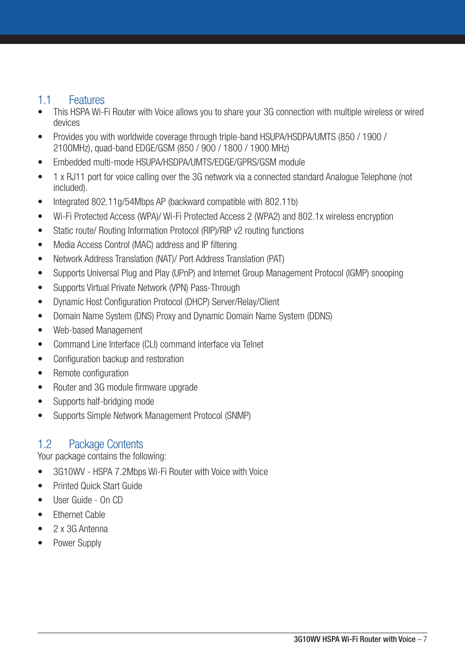 NordicTrack ROUTER WITH VOICE 3G10WV User Manual | Page 7 / 96