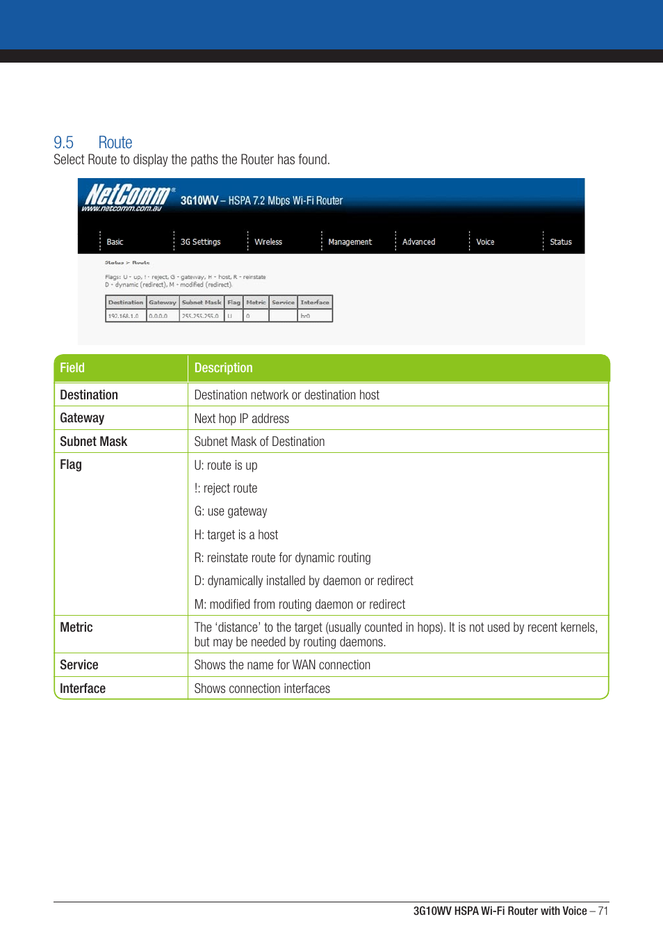 5 route | NordicTrack ROUTER WITH VOICE 3G10WV User Manual | Page 71 / 96