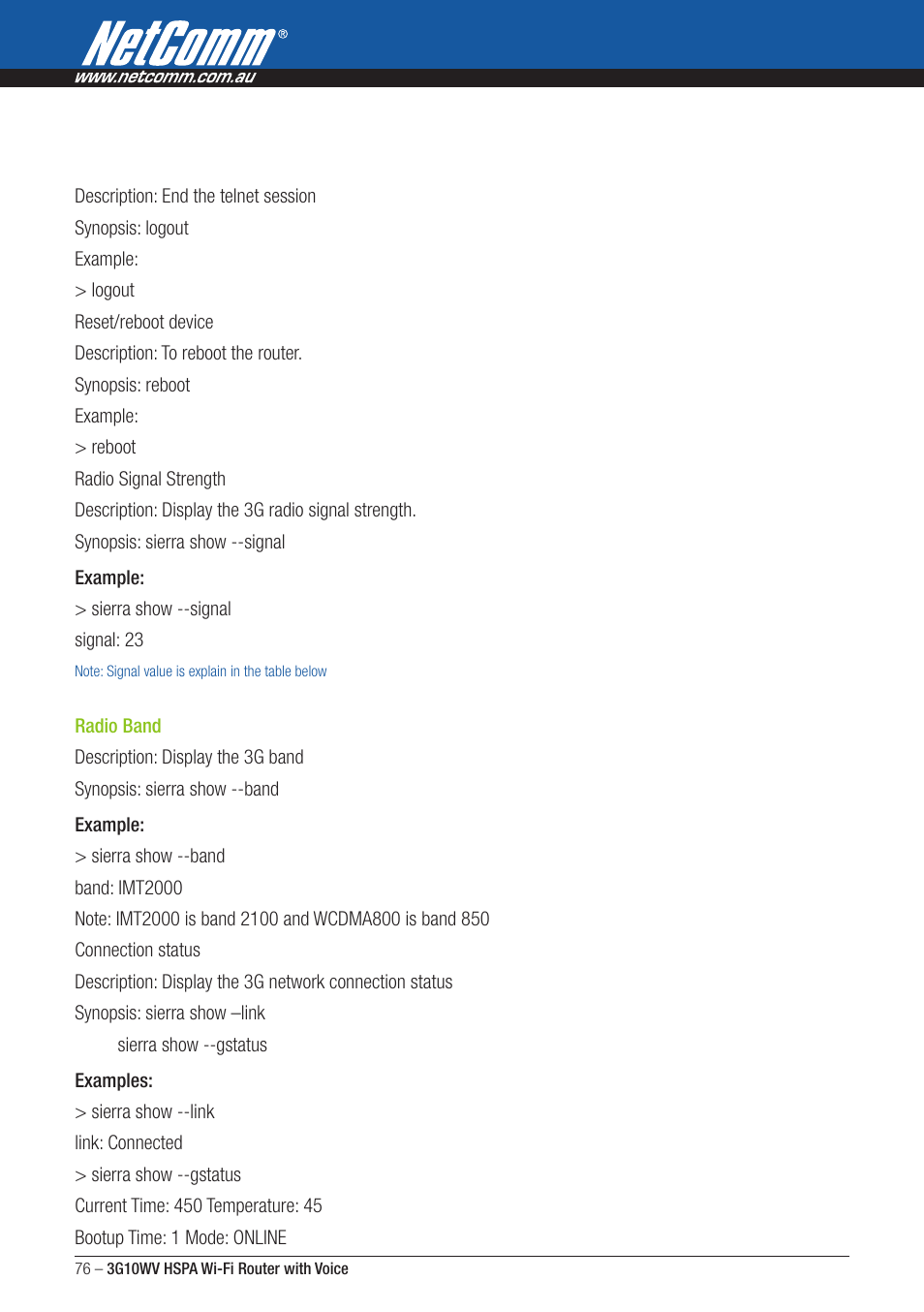 NordicTrack ROUTER WITH VOICE 3G10WV User Manual | Page 76 / 96