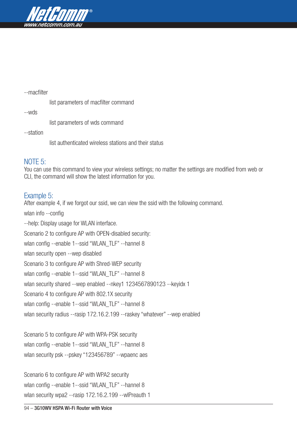 Example 5 | NordicTrack ROUTER WITH VOICE 3G10WV User Manual | Page 94 / 96